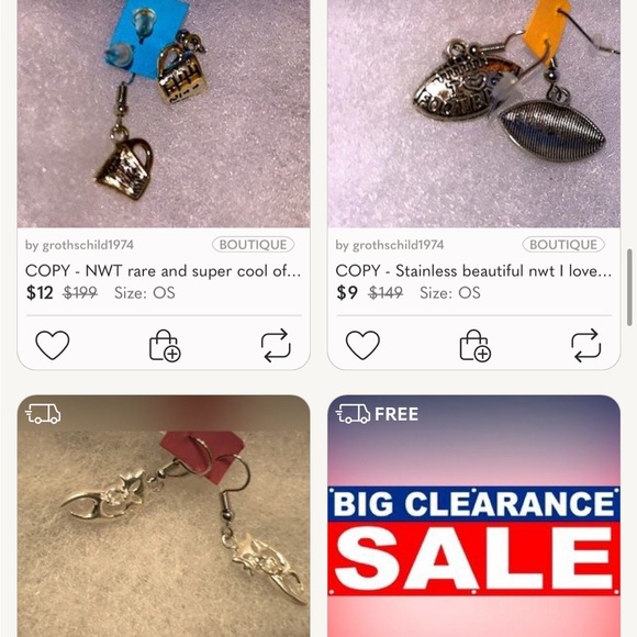 Rare gorgeous handmade jewelry earrings similar to modern streetwear -   NWT ❤️ - Picture 9 of 13